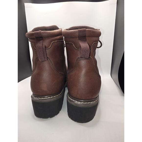 DieHard Waterproof Leather Work Boots Mens Size 8 Brown Hiking Utility Soft Toe